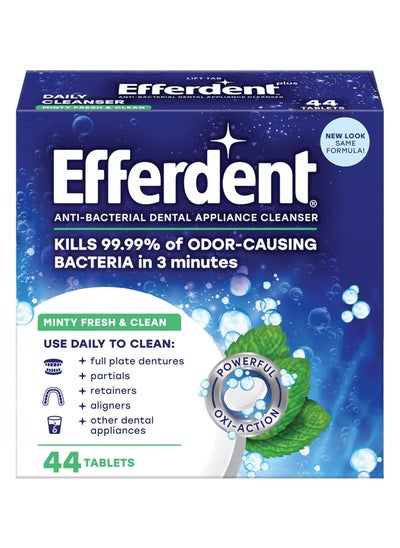 Buy Efferdent Retainer Cleaning Tablets, Denture Cleaning Tablets for Dental Appliances, Minty Fresh & Clean, 44 Count in Saudi Arabia