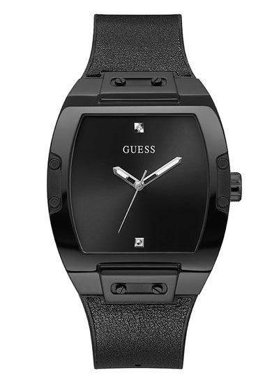 Buy Guess Men's Analog Tonneau Shape Silicone Wrist Watch GW0386G1 -43 Mm in UAE