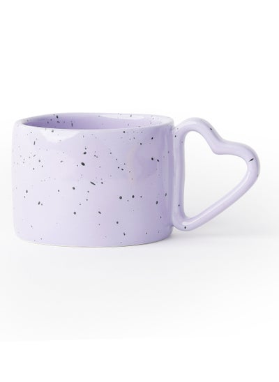 Buy Lovestruck' Speckled Mug w/ Heart Handle, Purple in UAE