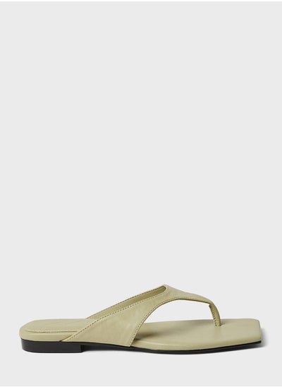 اشتري Square Toe Leather Sandals في السعودية