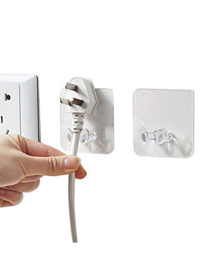 Buy 3pc Wall Storage Hook Power Plug Socket Holder Wall Adhesive Hanger Home Office in Egypt