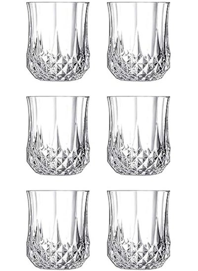 Buy Dimond Cut Crystal Clear Glass - 210 Ml 6Pieces in UAE