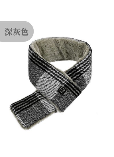 اشتري Smart heating scarf plush thickened graphene three-gear temperature control heating usb charging scarf electric heating neck protectionDark gray plaid scarf (excluding charging treasure bag) Dark gray plaid scarf (excluding charging treasure bag) في الامارات