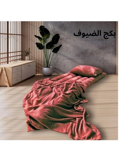 Buy 4 in 1 guest package consists of a mattress, a light blanket, a pillow and an elegant bag. A soft velvet package made of high-quality materials, a single-person natural cotton mattress measuring 180*90*15cm. in Saudi Arabia