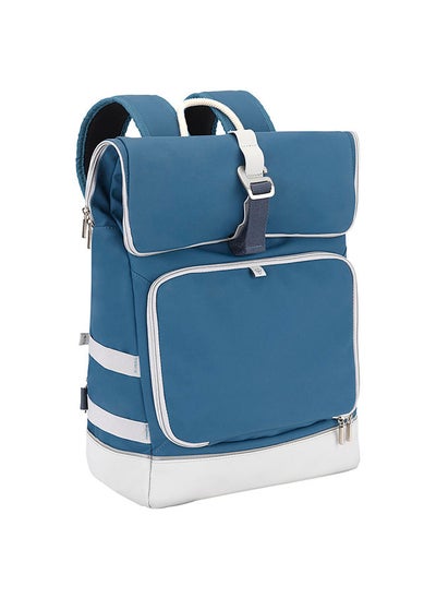 اشتري Unisex Sancy Diaper Bag Backpack With Heavy Duty Roll Top Closure, Large Insulated Compartment, Changing Pad And Accessories, Blue في الامارات