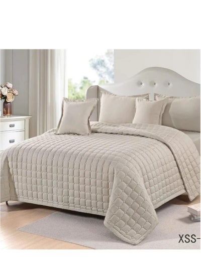 Buy Comforter Set 6 Piece Double-Sided Microfiber Bedspread King in Saudi Arabia