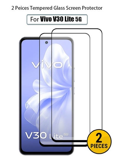 Buy 2 PCS Screen Protector for vivo V30 Lite 5G Tempered Glass Film with Easy Installation Tool, Ultra-clear, Shatterproof Anti-Scratch Film Screen Protector in Saudi Arabia