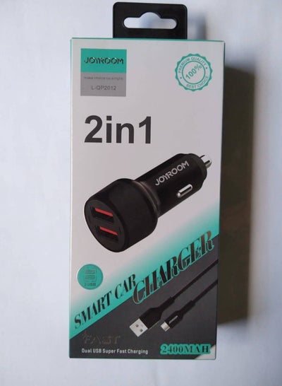 Buy 2.4A Fast Dual USB Car Charger Set with Micro-USB Cable in Egypt