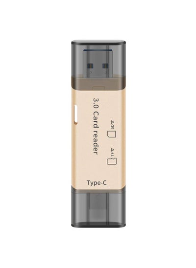 اشتري USB 3.0/Type-C Dual SD/TF Card Reader 5-in-1 Hub Gold في السعودية