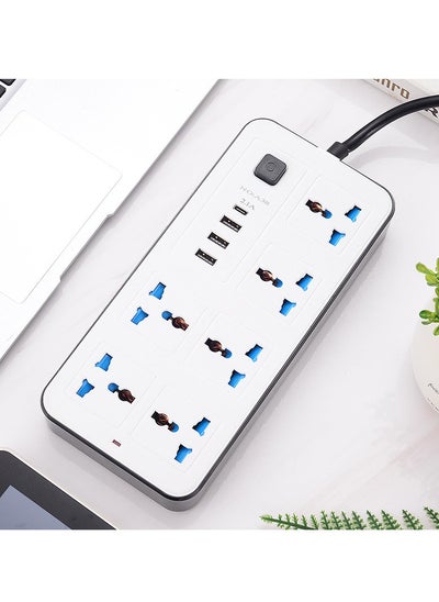 Buy British Standard Socket British Standard Socket 3usb Power Strip Type-C Fast Charging Power Strip White in Saudi Arabia