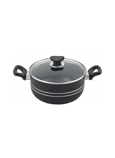 Buy Majestic Non Stick Casserole Handi Dutch Size 28 Cm With Glass Lid and Multilayer Coat For Durablity, S.S Bakelite Cool Handles For Firm Grip & Convenience, Dishwasher safe , Ovensafe Upto 180C in UAE