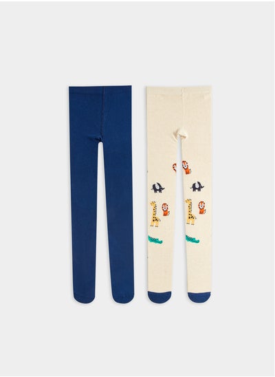 اشتري Patterned Baby Boy Tights 2 Pack في مصر