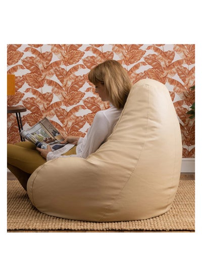 اشتري Comfy Pvc Beige Classic Large Bean Bag With Bouncy Beans Filling في الامارات