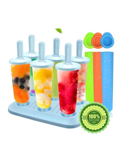 اشتري Molds Set Ice Lolly Makers Moulds Cream Reusable Silicone DIY Popsicle for Kids Toddlers and Adults with Non-Spill Lid في السعودية