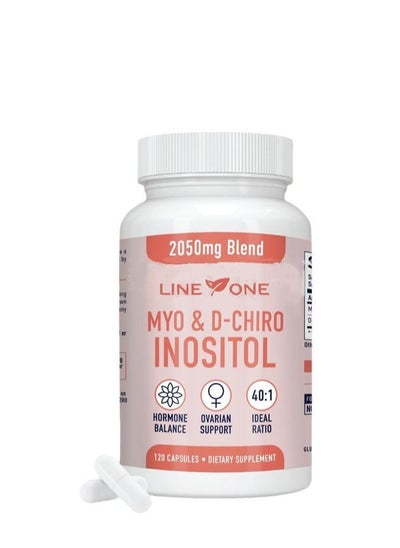 اشتري Myo & D-Chiro Inositol 2050 mg، دعم الخصوبة ومتلازمة تكيس المبايض، توازن الهرمونات، مكمل غذائي 120 كبسولة في السعودية