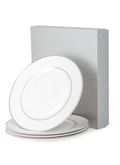 اشتري 4-Piece Dinner Plates Porcelain 12cm Nice Series Microwave & Dishwasher Safe في الامارات