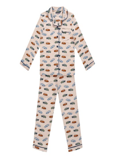 Buy 1 Pack Boys Greentreat Organic Cotton Cars Print Pyjama Set in Saudi Arabia