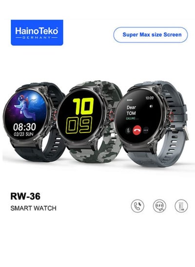 Buy Haino Teko RW36 Round Screen Super Size AMOLED Display Smart Watch With 3 Pair Straps and Wireless Charger For Gents and Boys in Saudi Arabia