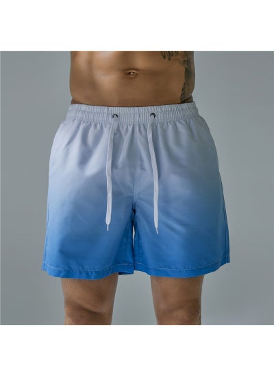 اشتري Mens Gradient Print Sports Shorts Oversized Swim Trunks Gradient blue في الامارات