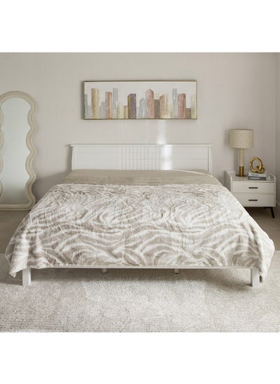 Buy Rayne Printed Rabbit Fur Double Layer King Blanket 240 x 220 cm in UAE