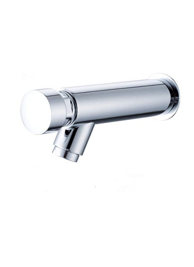 Buy Milano G1/2 Wall Mounted Brass Cold Water Faucet Bathroom Press Method Automatic Closing Tap Lavatory Washing Hands Water Saving Chrome in UAE