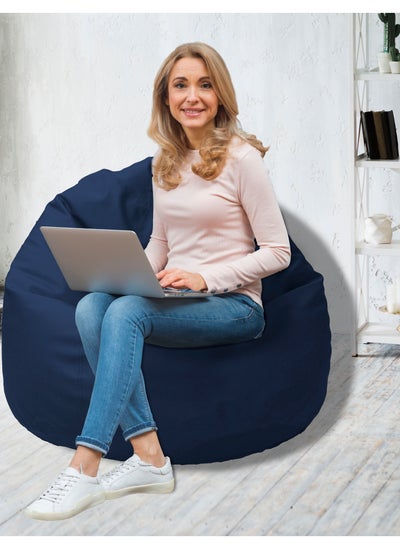 Buy COMFY NAVY BLUE PVC LARGE BEAN BAG WITH VIRGIN BEANS FILLING in UAE