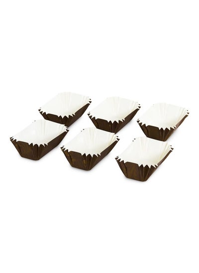 Buy 6-Piece Mini Plum Cake Baking Mould, Brown – 8X4 Cms in UAE