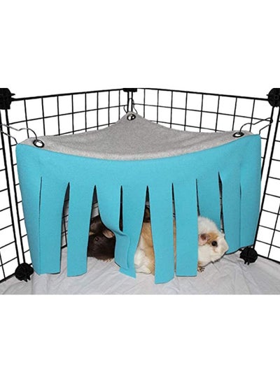 اشتري Small Animal Hamster Tent Hammock Pet Hideout Cage Accessories Nest Bed Hideout Cloth Tassels Curtain Cage for Chinchilla Hedgehog Rat Squirrel Ferret Dwarf Bunny (Blue) في السعودية