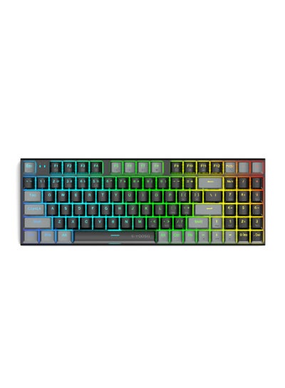 Buy E-YOOSO Z-19 Mechanical Gaming Keyboard with Number Pad, True RGB Backlit, 5 Pin Hot Swappable Brown Switches, Pro Software Supported, Wired Compact 94 Keys for PC/Computer, Black Grey in UAE