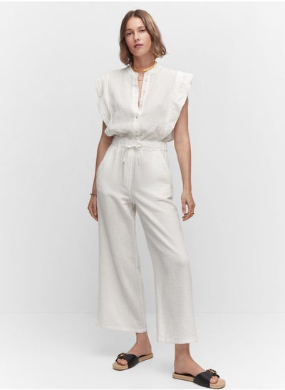 Buy Button Tie Detail Jumpsuit in UAE