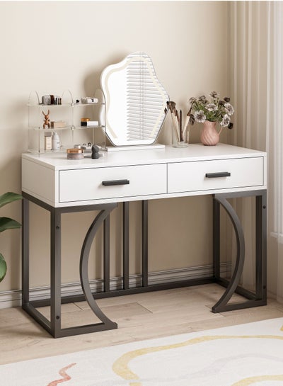 Buy Console Table Entryway Table with Cabinet  Accent Table for Living Room Bedroom White100*35*75cm in UAE