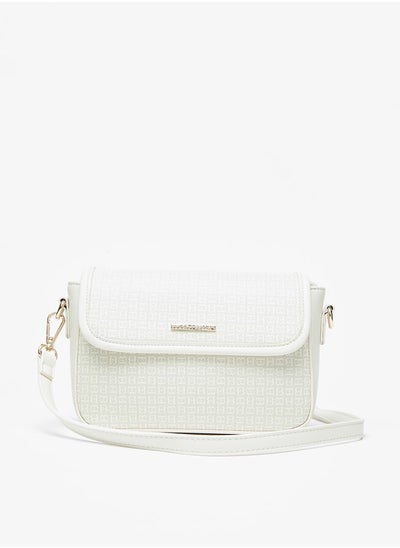 اشتري Women All-Over Monogram Print Crossbody Bag with Detachable Strap في الامارات