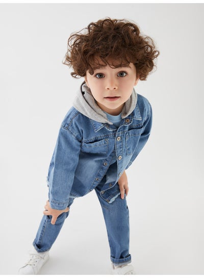 Buy Hooded Long Sleeve Baby Boy Jean Shirt in Egypt
