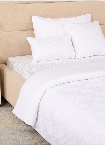 Buy 4-Piece Finley Single Comforter Set, White – 150x200 cm in UAE