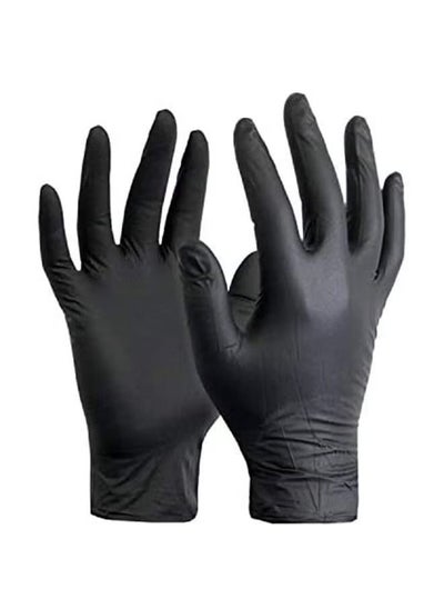 Buy ORiTi 100-Piece Vinyl Gloves Powder Free Black Medium in UAE