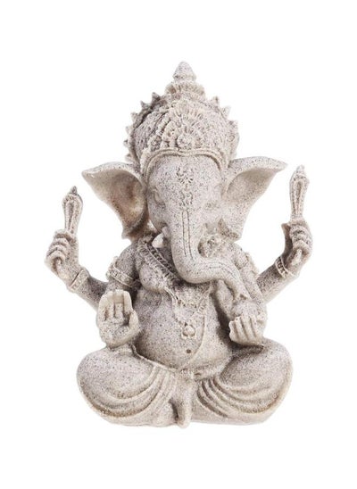 Buy silvercnc Sandstone Ganesha Buddha Sculpture Figurine Handmade Elephant God Statue in UAE