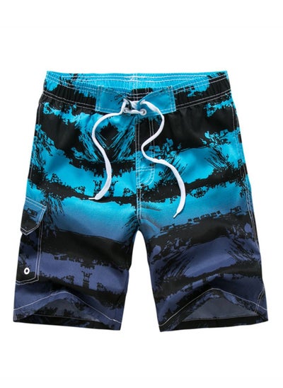 Buy Sports Loose Breathable Swimming Short  Blue in Saudi Arabia