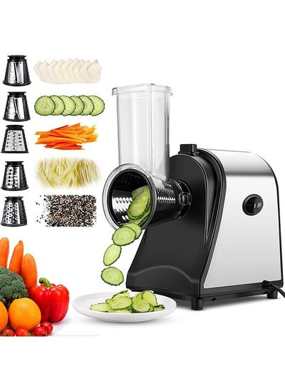 Buy 5 in 1 Electric Slicer,250w Electric Grinder,Safe Material,Easy to Use and Clean,Churns Chunky Cheese Salad/Shredded Carrots/Shredded Zucchini,Suitable for Home Kitchen/Professional Restaurant in Saudi Arabia