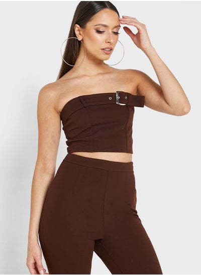 اشتري Buckle Detail Bandeau Crop Top في السعودية