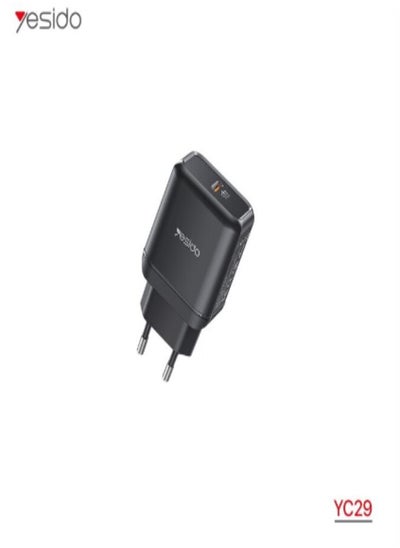 Buy Yesido YC-29 PD 25W Type-C Port Fast Charger (UK Plug) in Saudi Arabia