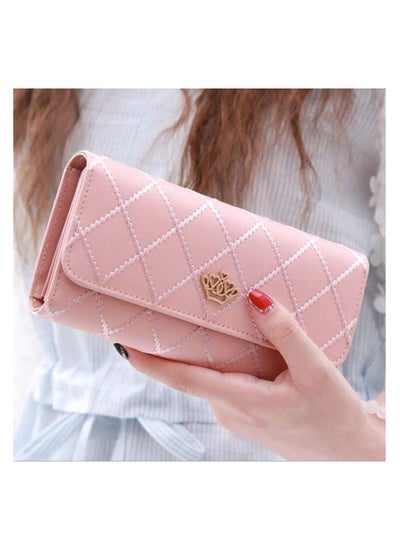 Buy Womens Wallet PU Leather Long Wallet For Women Card Holder Organiser in UAE