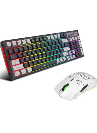 Buy HXSJ 96  keys wireless luminous keyboard set luminous gaming mouse office game keyboard spot in UAE