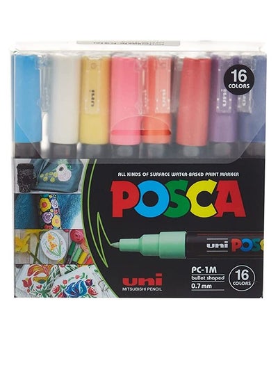 اشتري POSCA PC- 1M قلم تحديد على شكل رصاصة 16 لون في الامارات