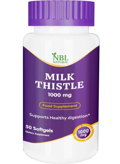 Buy Milk Thistle 1000mg Herbal Supplement, 50 Softgels in UAE
