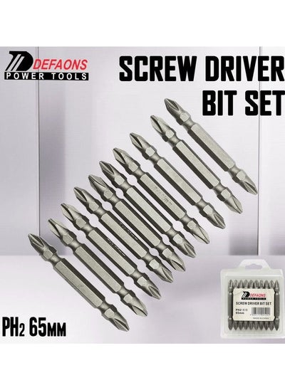 Buy Defaons Screwdriver Bit Set Drill Bit 10 Pcs Set PH2 65mm in Saudi Arabia