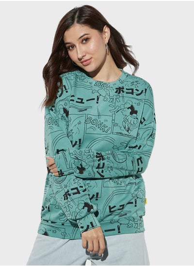 Buy Printed Crew Neck Sweatshirt in Saudi Arabia