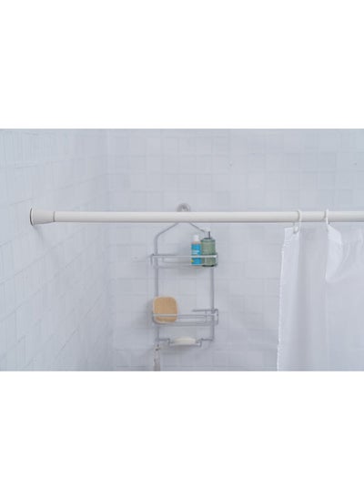 اشتري Tedd Extendable Shower Curtain Rod 130-240cm White في الامارات