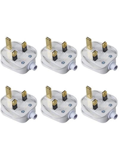 اشتري SYOSI 3 Pin UK Plug 13A Fused 250V Mains Plugs, UK Mains Plug for 13A 250V Black 3 Pin Plug 50-60 Hz (6Pcs) في الامارات