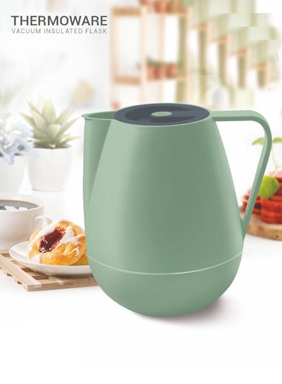 Buy Thermos for tea and coffee Green/Grey 1 liter in Saudi Arabia