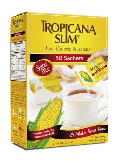 Buy Tropicana Slim Low Calorie Sweetener Set 50 Pieces 100grams in UAE